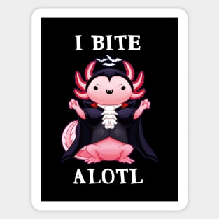 I bite alotl - axolotl pun halloween Sticker